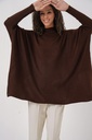 MAGLIA PONCHO MARRONE