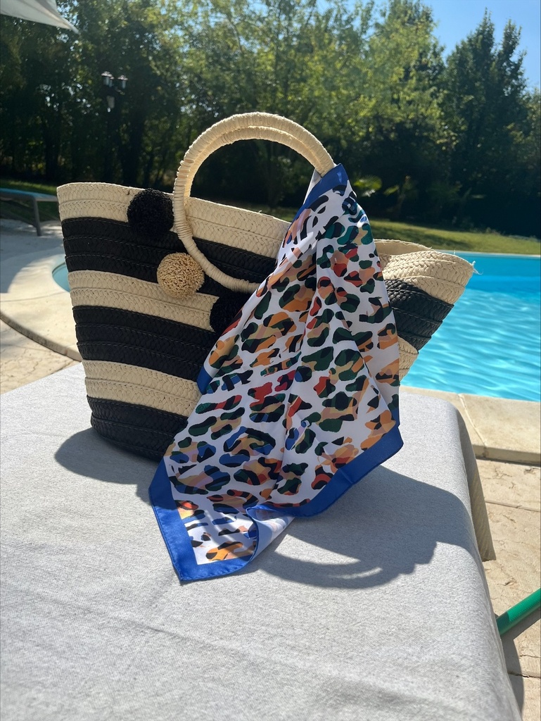 FOULARD MACULATO AZZURRO