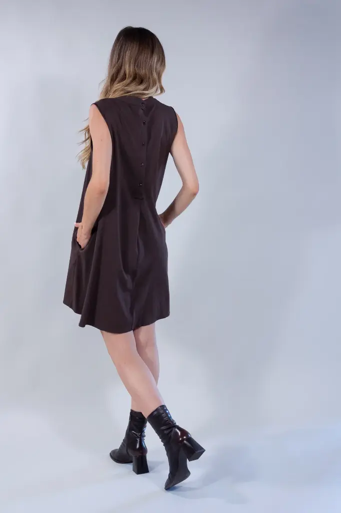 ABITO CORTO CREPE NERO