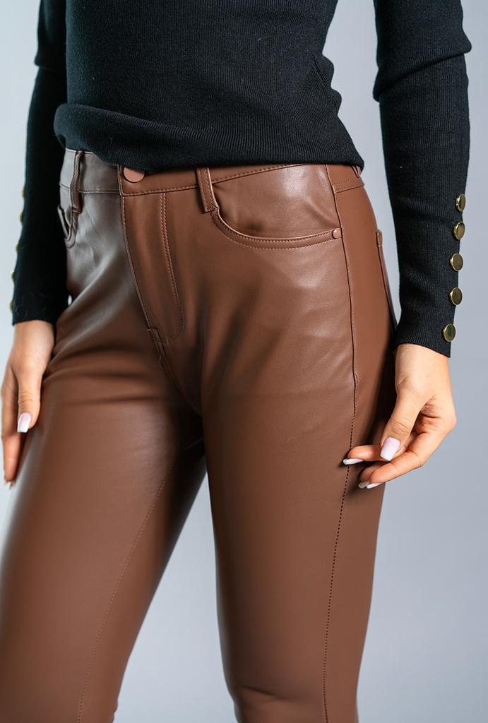 PANTALONI SIMILPELLE MARRONI 44716