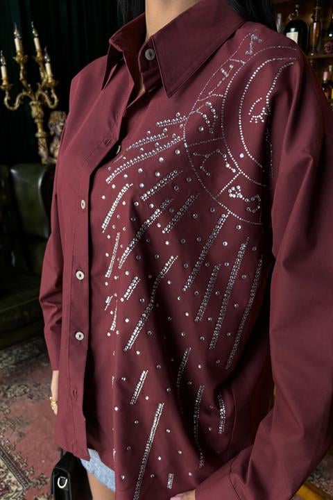 Camicia over Luna (bordeaux) (S)