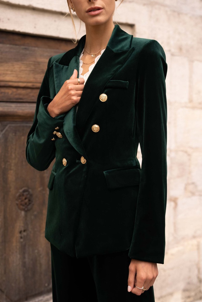 BLAZER VELLUTO VERDE AMELIE  (36/S)