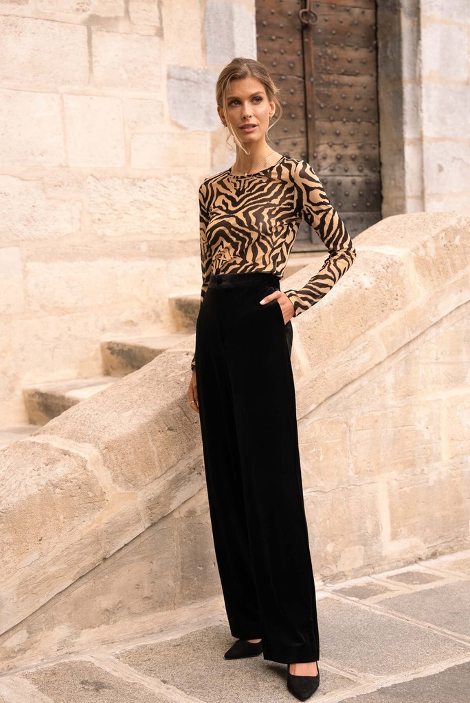PANTALONI VELLUTO NERO  (36/S)
