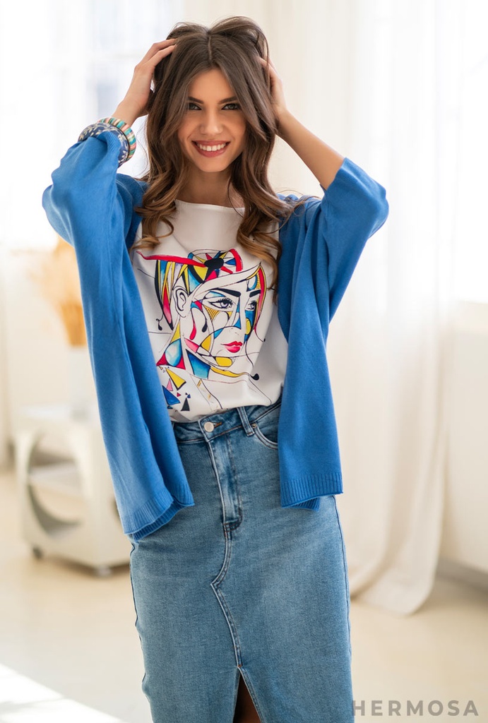 CARDIGAN LENA 14584 (AZZURRO) 