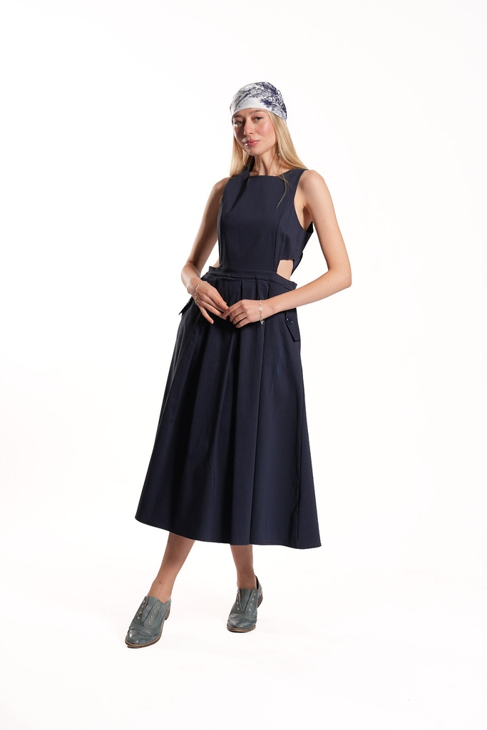 ABITO CUTOUT FIANCHI CON TASCHE