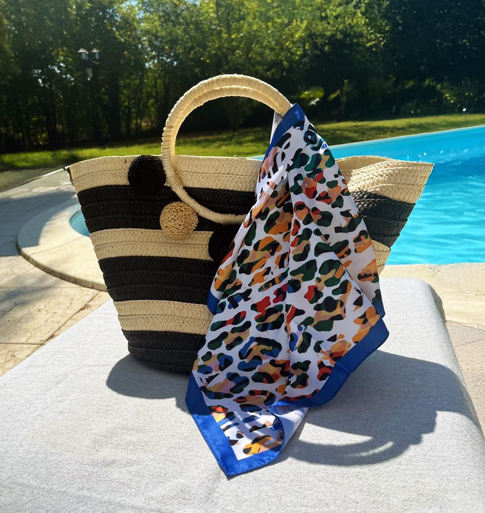 FOULARD MACULATO AZZURRO