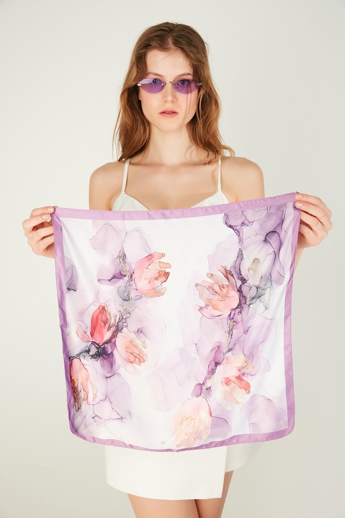 FOULARD LILLA FLOWERS