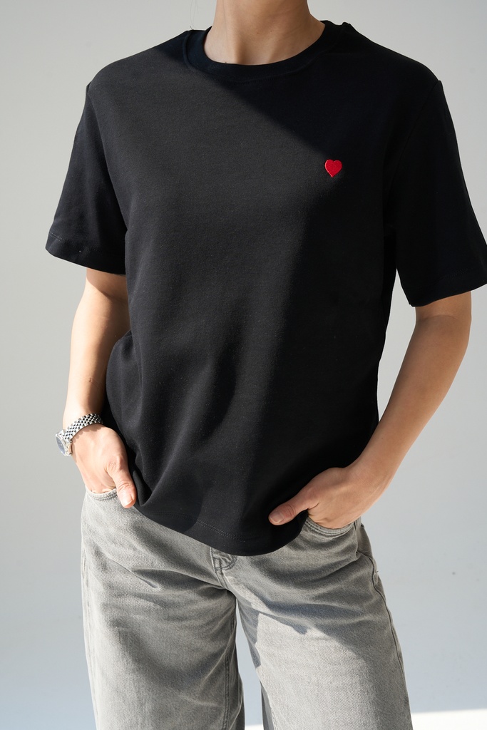 T-SHIRT HEART nero