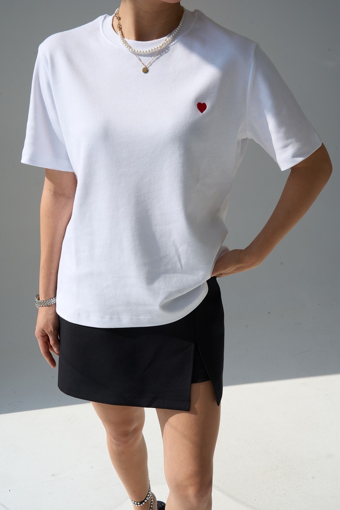 T-SHIRT HEART bianco